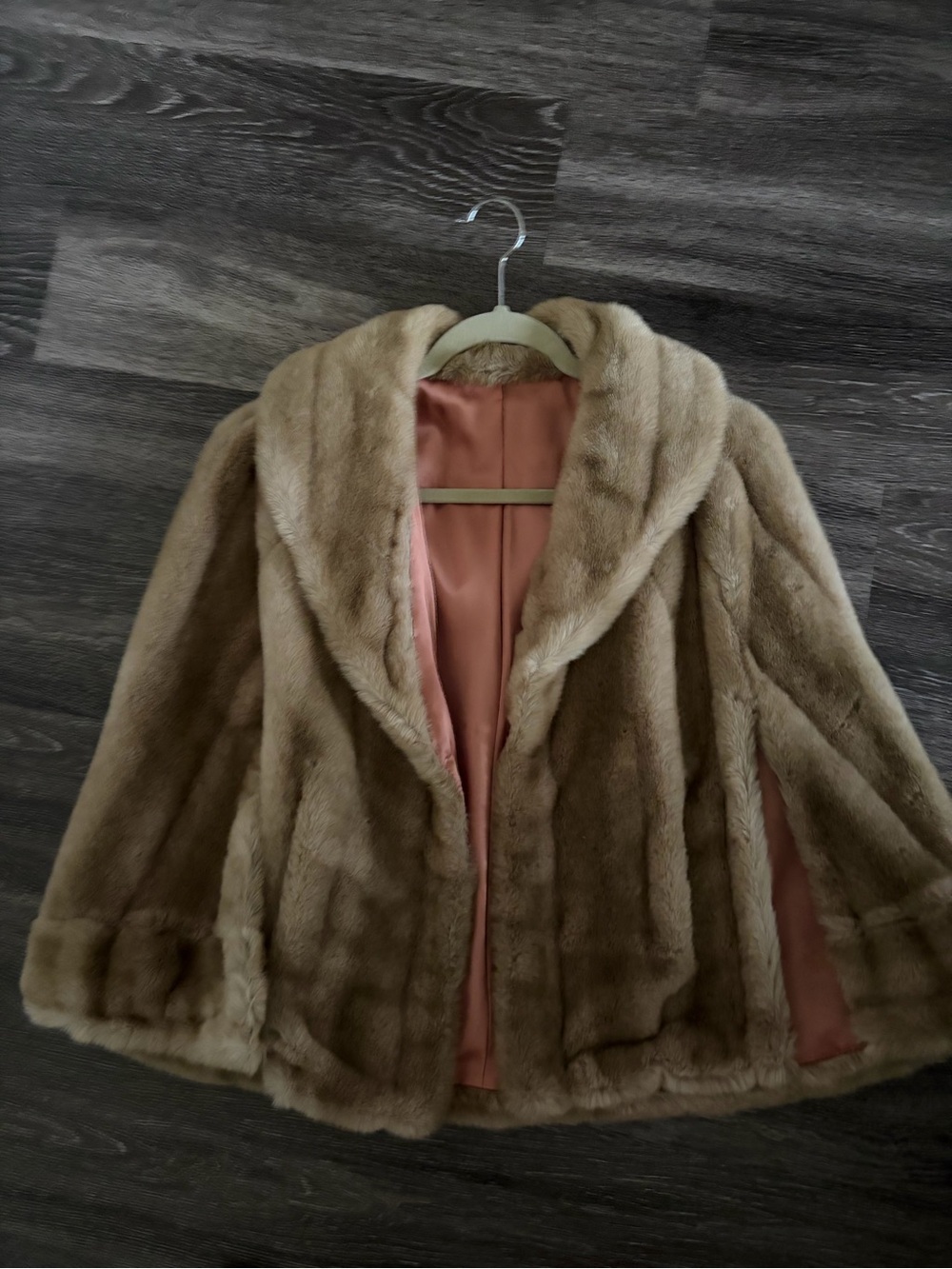 Vintage  Fur Stole Shawl Wrap – Dell Mann – Brown Real Fur